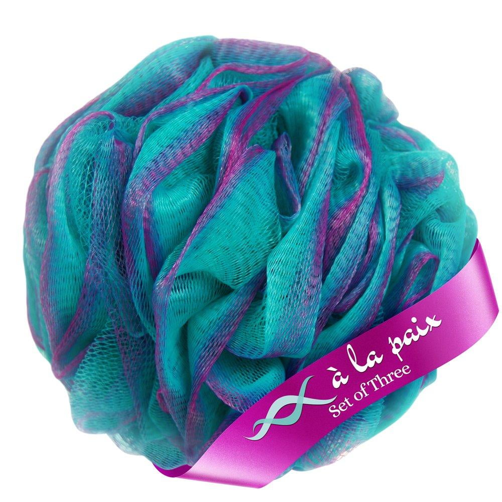 Loofah Bath Sponge XL 70g Set of 3 Tropical Colors by À La Paix Soft
