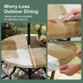 thumbnail image 5 of Round Outdoor Tablecloth with Umbrella Hole and Zipper, Brown Geometric Tablecloth with Elastic Waterproof, Watercolor Ombre Modern Abstract Art Patio Table Covers for 36" - 44" Picnic Pool Tables, 5 of 9