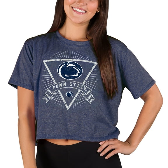 Women's Concepts Sport Navy Penn State Nittany Lions Quest Knit Crop Top