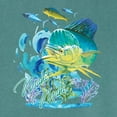thumbnail image 2 of Wild Bobby, Classic Fresh Mahi Classic Nautical Fish, Fishing, Front and Back Garment-Dyed Short Sleeve Tees, Emerald, Small, 2 of 3