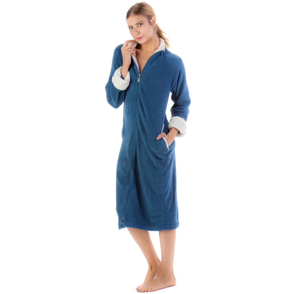 Casual Nights Casual Nights Women's Zip Front Plush Fleece Robe
