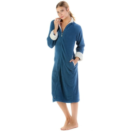 

Casual Nights Women s Zip Front Plush Fleece Robe