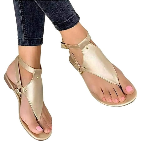 

Sandals for Women Casual Summer Women s Rhinestones Cutout Zip Up Sandals Open Toe Flat Gladiator Slides Sandals