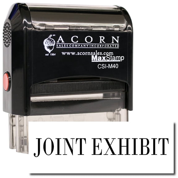 Large Self-Inking Joint Exhibit Stamp with Green Ink