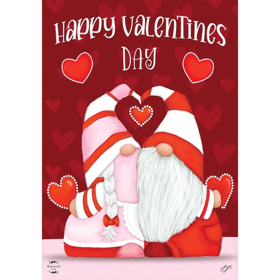 Briarwood Lane Garden Flag 12x18 For Outdoor Happy Valentine's Day Gnomes For Valentine's Love Garden Flag Flags For Outside