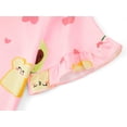 thumbnail image 3 of Beezizac Girls' Short Sleeve Pajama Set All-Over Avocado Toast Heart Print Bow Tie Ruffled Trim Soft Kids Sleepwear Size 18, 3 of 5