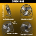 thumbnail image 4 of Caterpillar® Fan 20" High-Velocity 3-Speed Metal Floor Fan, 5000 CFM, Black, 4 of 12