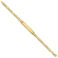 thumbnail image 2 of Auriga 14k Yellow Gold Figaro Diamond Cut ID Bracelet 7inch for Women, 2 of 6