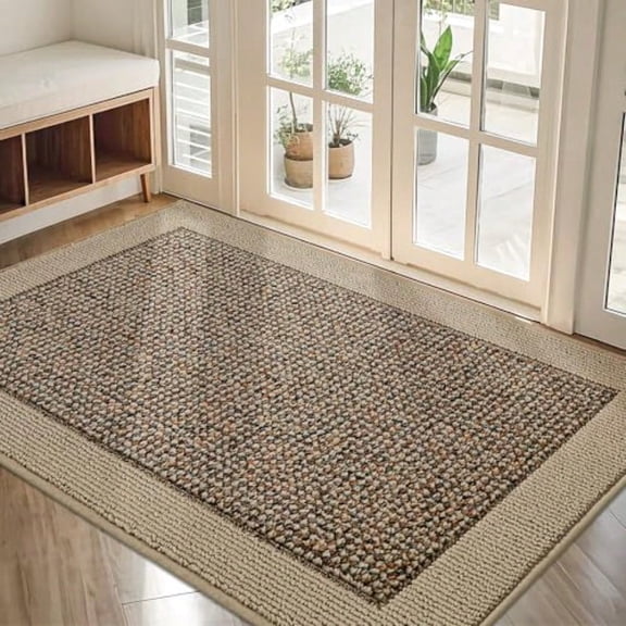 Indoor Door Mat 32 X 48 Dirt Trapper Door Mats NonSlip Entryway Rugs Washable Resist Dirt Absorbent Welcome Mat Low Profile Floor Mats For Front Back Door And Entryway Taupe