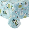 thumbnail image 5 of Blue Snowy Snowman Christmas Print 60 x 84 inch Rectangle Vinyl Flannel Back Dining Tablecloth, 5 of 7