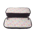 thumbnail image 5 of Geaub retro floral large capacity pencil case - dual zipper, multiple pockets, durable material, versatile use for stationery, cosmetics, and more, 5 of 6