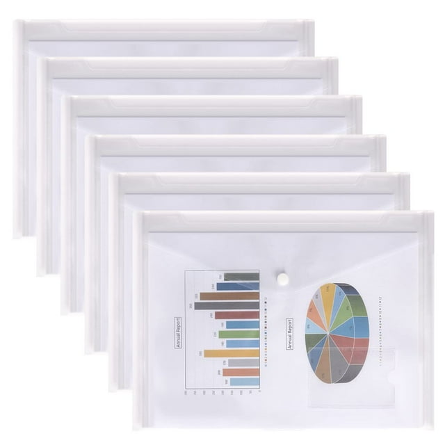 HLONK 24 PCS Clear Pop Wallets A4 Clear Document Folder Plastic Wallets File Folder Zip Lock Bag Plastic Document Folder Plastic Folder with Pocket Document Folder Paperwork Folder Clear