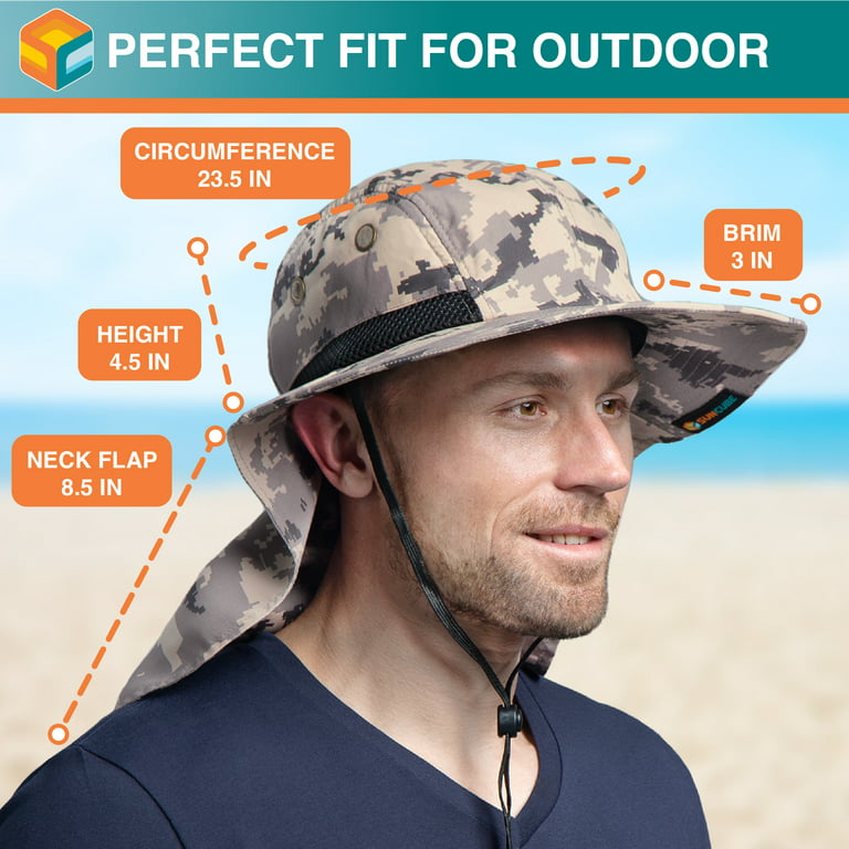 Women's Sun Hat With Neck Flap, Men's Wide Brim Gardening Hat Safari Cap  Upf 50+ Uv Protection Fishing Hiking Beach Hat, Khaki