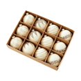 thumbnail image 2 of Velvet Christmas Ball Ornament Hanging Style Inlaid Detail Decorative Surface Bauble for Christmas Tree Hanging Display, 2 of 7