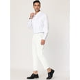 thumbnail image 4 of Pantalones recortados para hombre Pantalones de vestir hasta el tobillo de color sólido con parte delantera plana y ajuste delgado blanco 36, 4 of 6