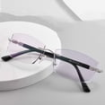 thumbnail image 6 of 2 Pairs of Men Silver Diamond Rimless Reading Glasses 4.00 Tinted Gray BIFOCAL Rectangular Readers Sunglasses +4.00 strength, 6 of 6