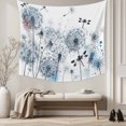 thumbnail image 5 of Blue Teal Dandelion Tapestry for Bedroom Wall Hanging Tapestry, Dragonfly Modern Art Watercolor Ceiling Backdrop Tapestries Poster Blanket Wall Decor for Teens Room Living Room Dorm 39" x 59", 5 of 8