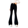 thumbnail image 2 of EnJoCho Teen Girls Kids Wide Leg Flare Jeans Bell Bottom Stretchy High Waisted Denim Pants Trendy Cute Slim Fit Botcut Bottoms Skinny Straight Streetwear Fashion, 2 of 9