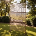 thumbnail image 2 of Tcbosik Metal Privacy Screen Outdoor, Freestanding Decorative Privacy Fence for Patio, Garden, Balcony, Porch, 48"W x 76"H, Easy Assembly, Brown, 2 of 9