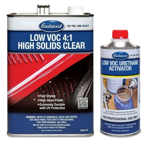 Eastwood 4:1 Low VOC High Solids Clear Coat and Medium Speed Activator Automotive Car Spray Paint Kit Makes 5 Sprayable Quarts