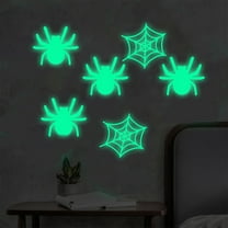 Skegnu Halloween Decor Halloween Luminous Fluorescent Spider Wall Stickers Living Room Bedroom Wall Decoration Stickers Holiday Layout Stickers Halloween Gifts