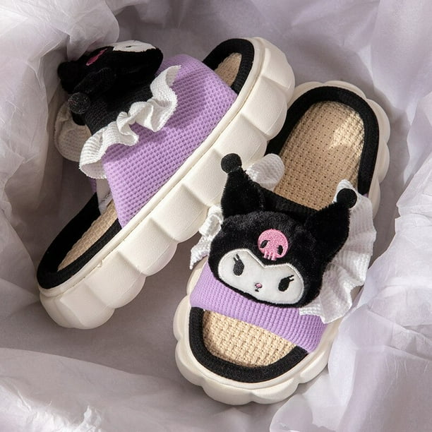Zapatillas de casa Kawaii Sanrio para mujer, Chanclas de felpa de