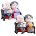 thumbnail image 3 of Mini Park Bench Grandpa Grandma Model Miniature Landscape Garden Decor Ornament, 3 of 10