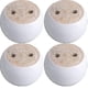 thumbnail image 1 of 4pcs White Wooden Round Furniture Bun Feet 2" Tall Replacement Solid Wood, 1 of 5