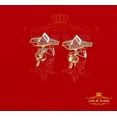 thumbnail image 4 of King of Bling's 10K Real Yellow Gold Real Diamond 0.50CT Men's/Women's Stud Star Earrings, 4 of 12