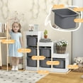 thumbnail image 3 of Qaba Toy Storage Organizer Kids Bookshelf with 6 Plastic Bins, White, 3 of 10