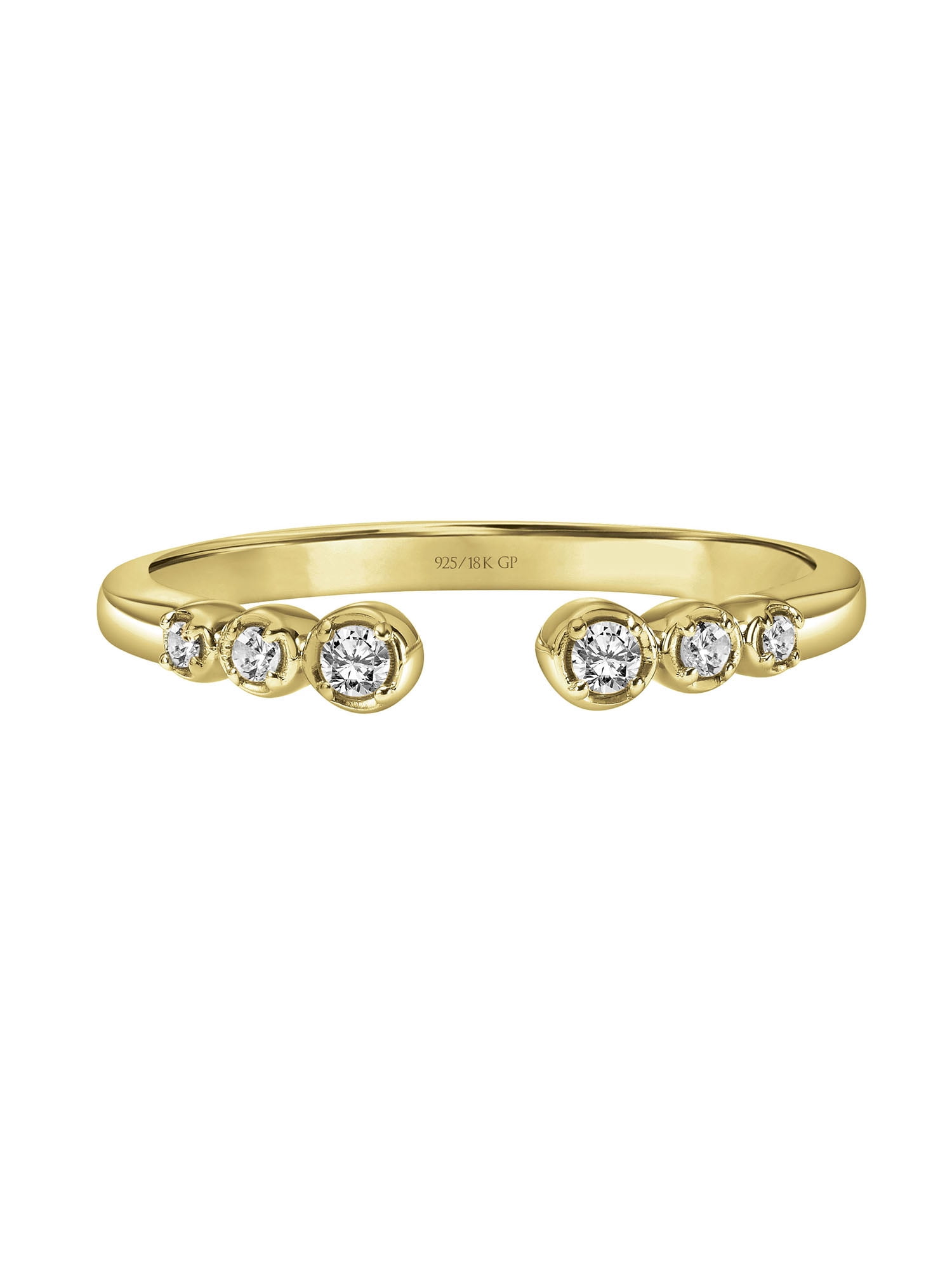 Keepsake 1/10 Carat T.W. Diamond Open Stacking Ring in 18K Yellow Gold over Sterling Silver