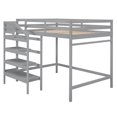 thumbnail image 6 of Full Size Loft Bed,Loft Bed Frame with Built-in Storage Staircase and Guardrail,Gray, 6 of 7