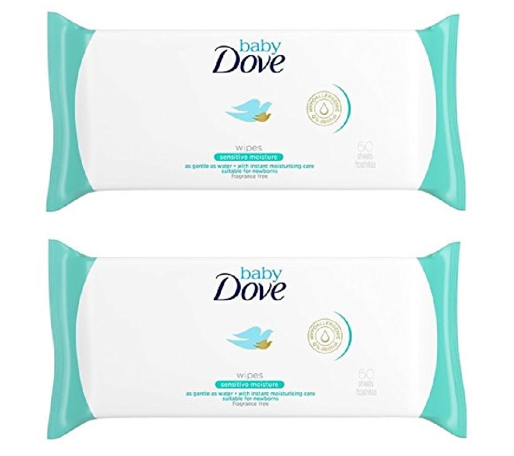 Pack of 3 New Sensitive Moisture 50 Wipes Pack of 3 Dove Baby Wipes 