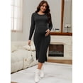 thumbnail image 5 of DARING DIVA Women's Maternity Sweater Ribbed Dress 2-Piece S Black, 5 of 8
