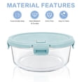 thumbnail image 3 of 8 Pcs Glass Food Storage Containers with Lids 30oz, Airtight Meal Prep Lunch Box Containers Set for Soup, Leftover, Microwave/Oven/Freezer/Dishwasher Safe, BPA Free, 3 of 8