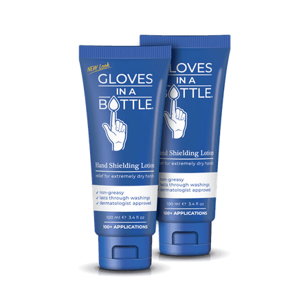 Gloves In A Bottle Shielding Lotion – Hand Cream that Protects & Restores Dry Cracked Skin 3.4oz/100ml 2 Pack