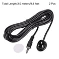 thumbnail image 2 of Unique Bargains IR Infrared Receiver Extender Cable 3.5mm Jack 9.8FT Black Round Head 2pcs, 2 of 4