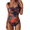 Red print, variant on Women's One Piece Swimsuit Push Up Wrap Front Tummy Control Bathing Suits Bandeau Support Slimming Swimwear, Size Down Recommended