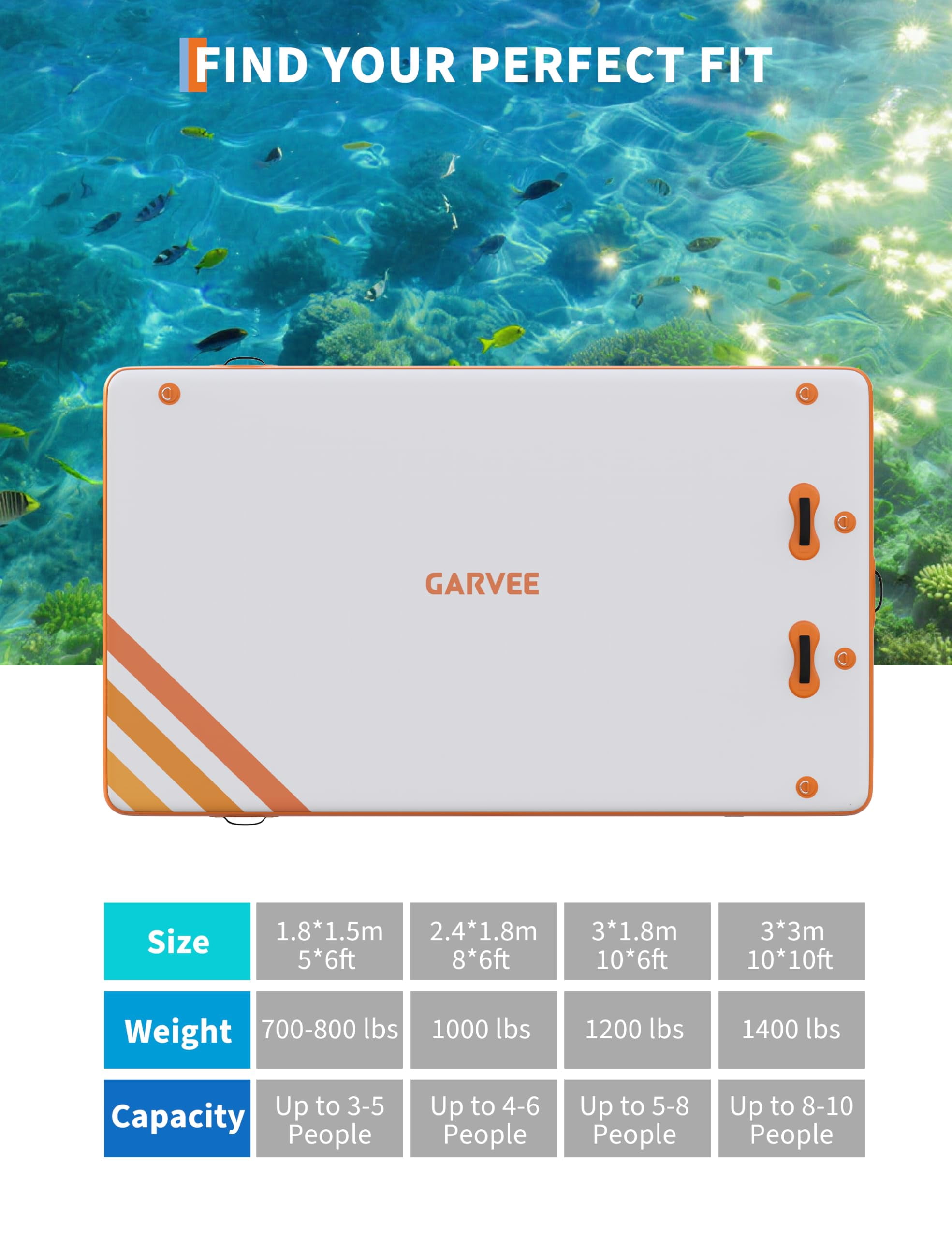 Inflatable Floating Dock, for Lakes with Rope Ladder and Non-Slip Platform, Inflatable Dock Floating Platform Island Raft for Boats, Pool, Beach, Ocean