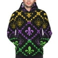 thumbnail image 5 of Bingfone Mardi Gra Geometric Men'S Drawstring Hoodie Long Sleeve Pocket Sweatshirts-Small, 5 of 9