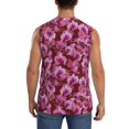 thumbnail image 4 of Lsque Orchids Flowers Print Men's Cotton Blend Sleeveless Muscle Shirts (S-3XL)- Moisture Wicking, Odor Protection, UPF 30+,Large, 4 of 8