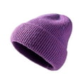 thumbnail image 2 of UTSJKR Men Beanie Outdoor Ribbed Cable Knitted Casual Beanies Lightweight Winter Warmth Comfort Beanies Hats Purple, 2 of 3