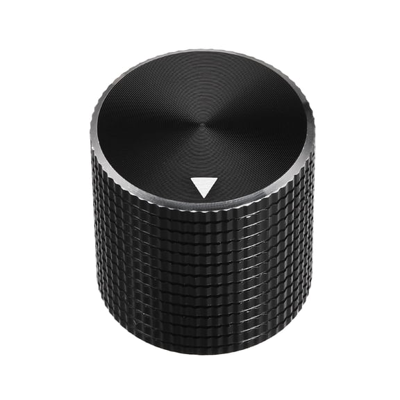 Perilla Estéreo, 25*6*25 mm Aleación de Aluminio, Perillas de Control de Volumen, Negro 1 pieza