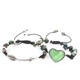 thumbnail image 1 of Pulsera Glowa de plata corazón y flecha. Yuanfen Verde GLOWA Pulsera, 1 of 7