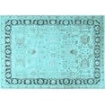 thumbnail image 1 of Ahgly Company Machine Washable Indoor Rectangle Persian Light Blue Traditional Area Rugs, 5' x 7', 1 of 4