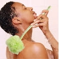 thumbnail image 4 of TRIANU Bath Sponge with Long Handle, Shower Loofah Brush, Back Cleaning Scrubber, Making Rich Bubble, Exfoliate, Rejuvenate Skin, Body Bathing Sponge with Mesh Pouf Green, 4 of 5