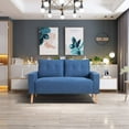 thumbnail image 2 of Vineego Small Modern Loveseat Couch Sofa, Fabric Upholstered 2-Seat Sofa, Love Seat Furniture,Blue, 2 of 8