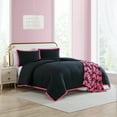 thumbnail image 2 of Betsey Johnson - King Comforter Set, Super Soft Bedding with Matching Shams, Bonus Throw Included, Chic Bedding Essentials (Signature Hotel Solid Black, King), 2 of 8