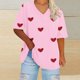 thumbnail image 2 of Camisetas de Verano de las Mujeres con Cuello en V de Manga Corta Impresa, Camiseta Deportiva para Uso Casual Y Diario, 2 of 4