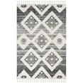 thumbnail image 2 of SAFAVIEH Moroccan Tassel Dawson Geometric Shag Area Rug, Grey/Ivory, 3' x 5', 2 of 9